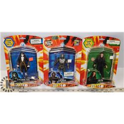 LOT OF 3 DOCTOR WHO ACTION FIGURES.