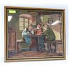 Image 1 : 3 GERMAN MEN IN PUB, GLASS FRONT 26"X 22"