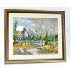 Image 1 : JASPER MOUNTAIN SCENE, GLASS FRONT, 27" X 23"