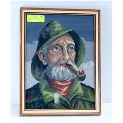 SEAMAN IN GREEN SMOKING PIPE 12" X 15.5"