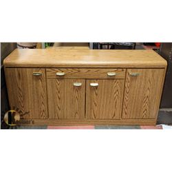 WOOD TONE DRESSER, 59.5"X16"X29".