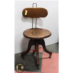 1940'S DARK OAK SECRETARY CHAIR