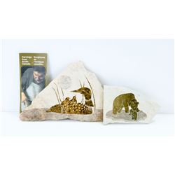 FLAT OF GENUINE SOAPSTONE CARVINGS.