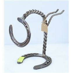 WINE BOTTLE/WINE GLASS HOLDER MADE OF TWISTED BAR