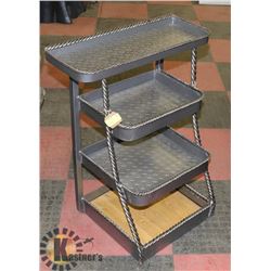 TWISTED STEEL 4 TIER HOUSEHOLD SHELF, HANDMADE