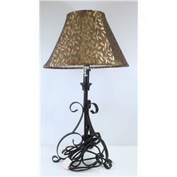 HEAVY DUTY BROWN METAL LAMP W/HEAVY