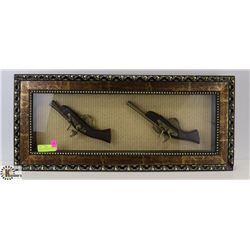 FRAMED DECORATIVE SHADOWBOX REPLICA PISTOL DISPLAY