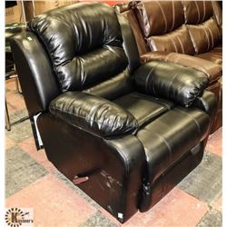 NEW BLACK LEATHERETTE RECLINING SOFA CHAIR 36"