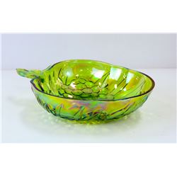 XL CARNIVAL GLASS BOWL WITH GRAPE DESIGN