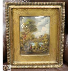 ANTIQUE EUROPEAN ORIGINAL SIGNED PAINTING WITH