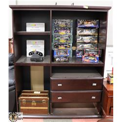 WOOD TONE TV ARMOIRE MISSING ONE DRAWER AS IS