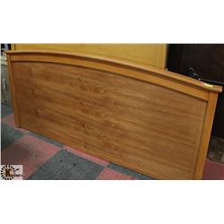 LOT OF 2 MAPLE TONE KING AND QUEEN SIZE HEADBOARDS
