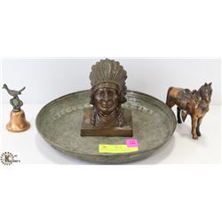 DECORATIVE VINTAGE METAL PLATE WITH SMALL ARIZONA