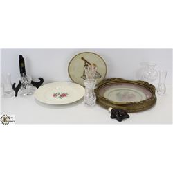 FLAT OF ASSORTED CRYSTAL AND COLLECTOR PLATES.