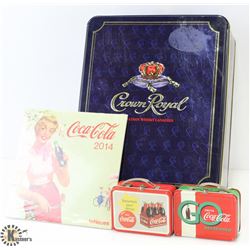 FLAT OF ASSORTED COLLECTIBLE TINS INCL