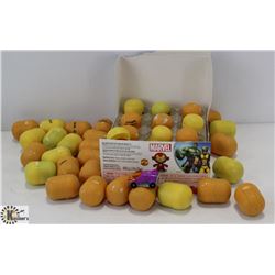 FLAT OF KINDER SURPRISE TOYS.