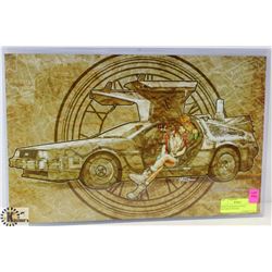 MARVIN MARIANO SIGNED DELOREAN POSTER.