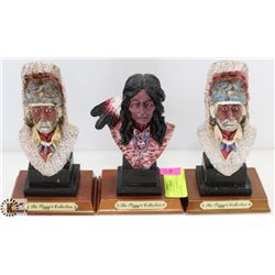 LOT OF 3 THE PEGGY COLLECTION HEAD FIGURES.