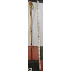 LOT OF 2 WOOD WALKING STICKS