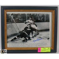 FRAMED AUTOGRAPHED PHOTO OF MARCEL PRONOVOST.