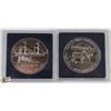 Image 1 : TWO CANADIAN SILVER DOLLAR COINS.
