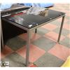 Image 1 : METAL AND GLASS KITCHEN TABLE, 31.5"X47.5"X30".