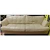 Image 1 : BEIGE LEATHERETTE 88" SOFA - AS IS.
