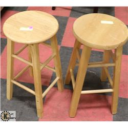 2 WOODEN STOOLS.