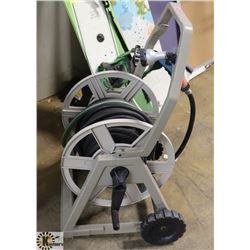 PLASTIC HOSE CADDY WITH HOSE