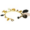 Image 3 : Chanel Gold Tone Cc Logo Crystal Charms No 5 Clover Stone Gems Quartz Bracelet