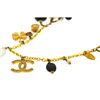 Image 5 : Chanel Gold Tone Cc Logo Crystal Charms No 5 Clover Stone Gems Quartz Bracelet