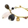 Image 7 : Chanel Gold Tone Cc Logo Crystal Charms No 5 Clover Stone Gems Quartz Bracelet
