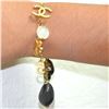 Image 9 : Chanel Gold Tone Cc Logo Crystal Charms No 5 Clover Stone Gems Quartz Bracelet
