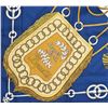 Image 2 : Authentic HERMES "Cliquetis" Blue 100% Silk Scarf