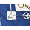 Image 8 : Authentic HERMES "Cliquetis" Blue 100% Silk Scarf