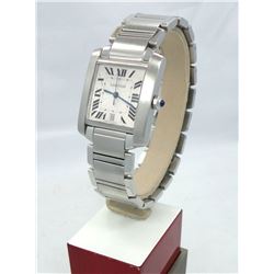 CARTIER TANK FRANCAISE LARGE AUTOMATIC STAINLESS STEEL WATCH
