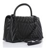 Image 2 : Chanel Caviar Leather Chevron Quilted Handbag