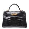 Image 1 : HERMES Shiny Alligator Skin Mini 20 Handbag
