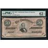 Image 1 : 1864 $50 Confederate States of America Note PMG 62EPQ