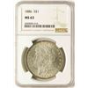 Image 1 : 1886 $1 Morgan Silver Dollar Coin NGC MS63