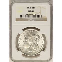 1896 $1 Morgan Silver Dollar Coin NGC MS62