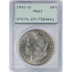 1901-O $1 Morgan Silver Dollar Coin PCGS MS63 Old Green Rattler