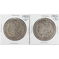 Lot of 1900-S to 1901-S $1 Morgan Silver Dollar Coins