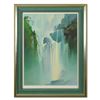 Image 1 : Thomas Leung, "Misty Falls" Framed Limited Edition, Numbered 164/275 and Hand Signed with Letter of 