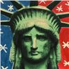 Image 2 : Steve Kaufman (1960-2010), "Liberty Head" Hand Painted Unique Variation Hand Pulled Silkscreen on Ca