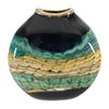 Image 1 : "Small Black Opal Flat Vessel" Hand Blown Glass Vase Sculpture, Hand Signed by GartnerBlade Glass.