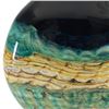 Image 2 : "Small Black Opal Flat Vessel" Hand Blown Glass Vase Sculpture, Hand Signed by GartnerBlade Glass.
