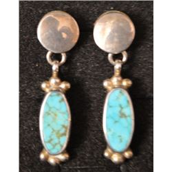 STERLING SILVER AND TURQUOISE EARRINGS