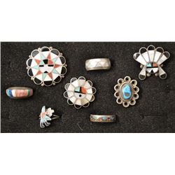 ZUNI AND NAVAJO INDIAN RINGS