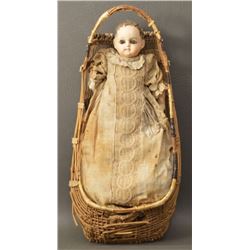 HUPA  INDIAN BASKETRY DOLL CRADLE